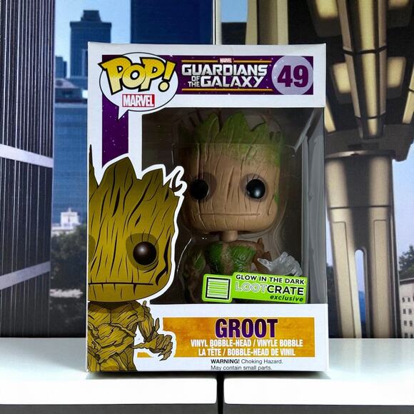 Funko Pop Unopened Groot 49 Marvel Guardians of the Galaxy Glow in the Dark - Picture 1 of 6